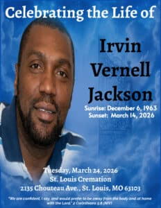 Irvin Jackson obituary cover Irvin Jackson obituary cover