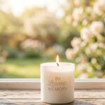 Memorial candle by a window for private viewing, cremation service Ballwin, MO