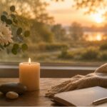 andle, and a journal by a sunlit window, symbolizing comfort and reflection after cremation service in Ballwin, MO